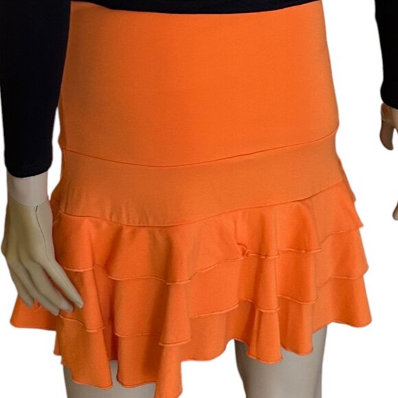 🎄 NWOT 🛍️ Tempted Women's Tiered Orange Skirt Medium M - Picture 4 of 4